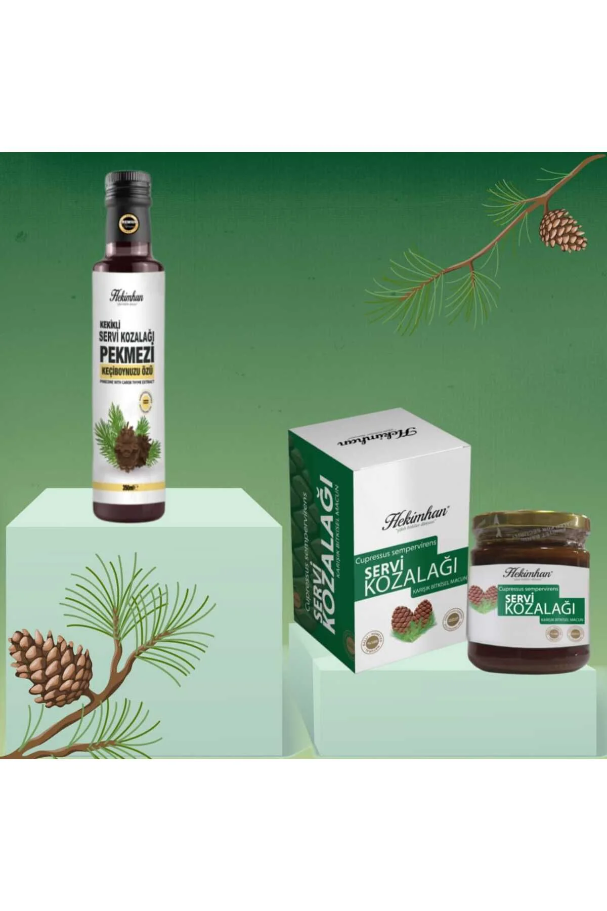 Servi Kozalağı Macunu 240 gr + Kekikli Servi Kozalağı Pekmezi Keç