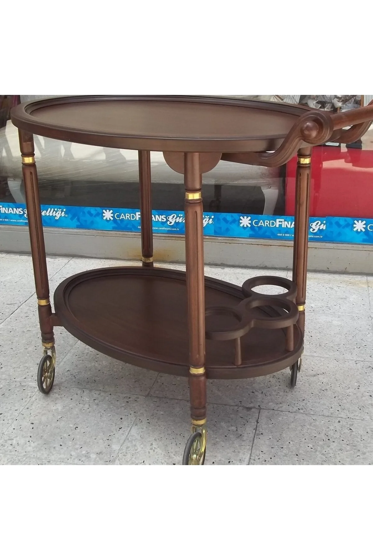 Servis Araba 12565 küçük TEKER Kayın torna Natüre Ceviz Boya Yemek servis El Yapı Servis Araba 12565 küçük TEKER Kayın torna Natüre Ceviz Boya Yemek servis El Yapı - Görsel 3