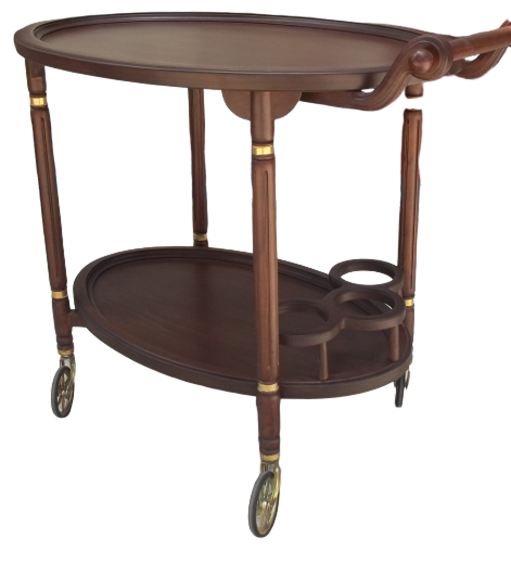 Servis Araba 13712 TEKER Küçük Model Kayın torna Ayak Natüre Cevi