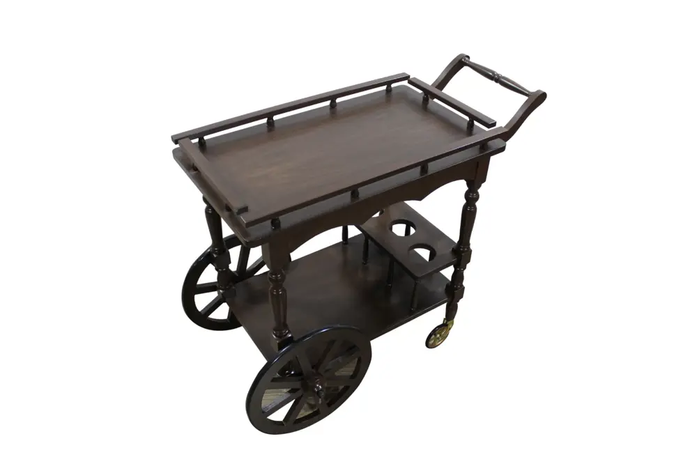 Servis Araba 14604 Büyük Teker Model Ahşap Kayın torna Ayak Natür