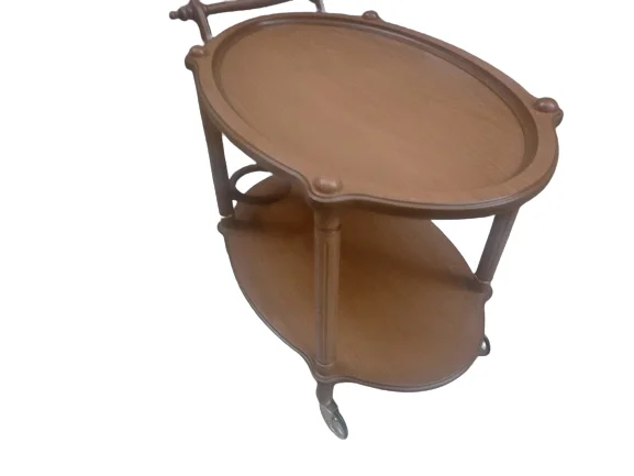 Servis Araba 19395 Teker küçük Model Kayın Natüre Ceviz Yemek dağıtım El Yapım