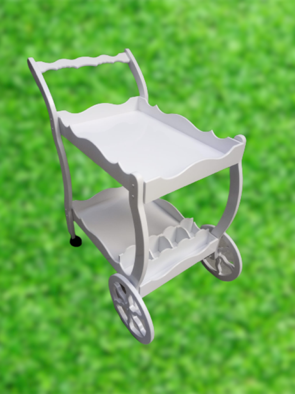 Servis Araba 19715 Teker EKO Model MDF Beyaz Ceviz Boya Yemek dağ