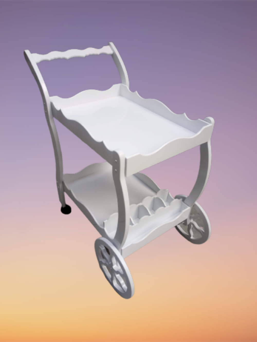 Servis Araba 19715 Teker EKO Model MDF Beyaz Ceviz Boya Yemek dağ