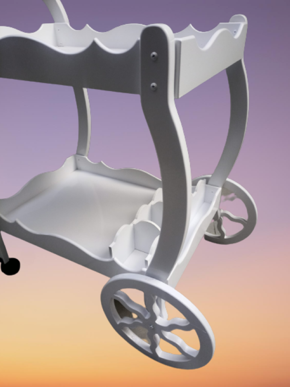 Servis Araba 19715 Teker EKO Model MDF Beyaz Ceviz Boya Yemek dağ