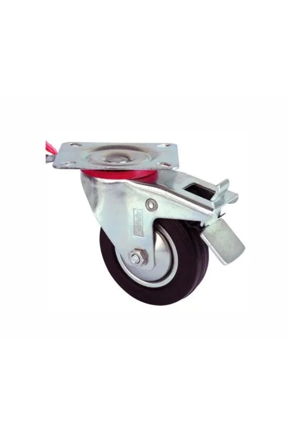 Servis Tekeri - Tablalı Frenli Siyah Döner - Çap 100 Mm