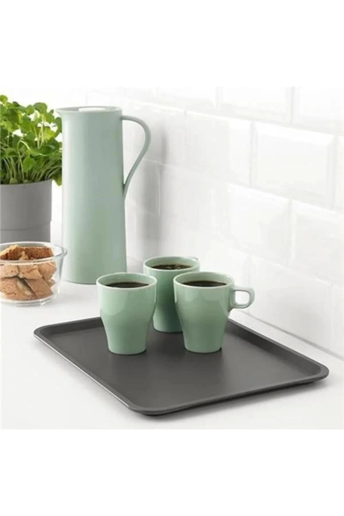 Servis Tepsisi 37x29 Cm Sunum Tepsisi Çay Kahve Taşıma Plastik Te