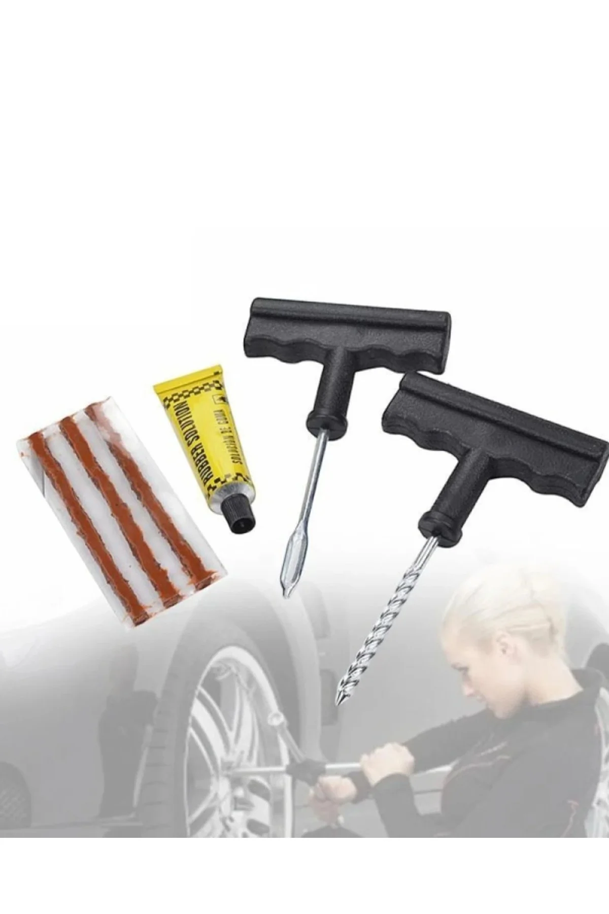 Servise Gerek Kalmadan Patlak Lastik Çözümü 6 Parça Set - Lisinya