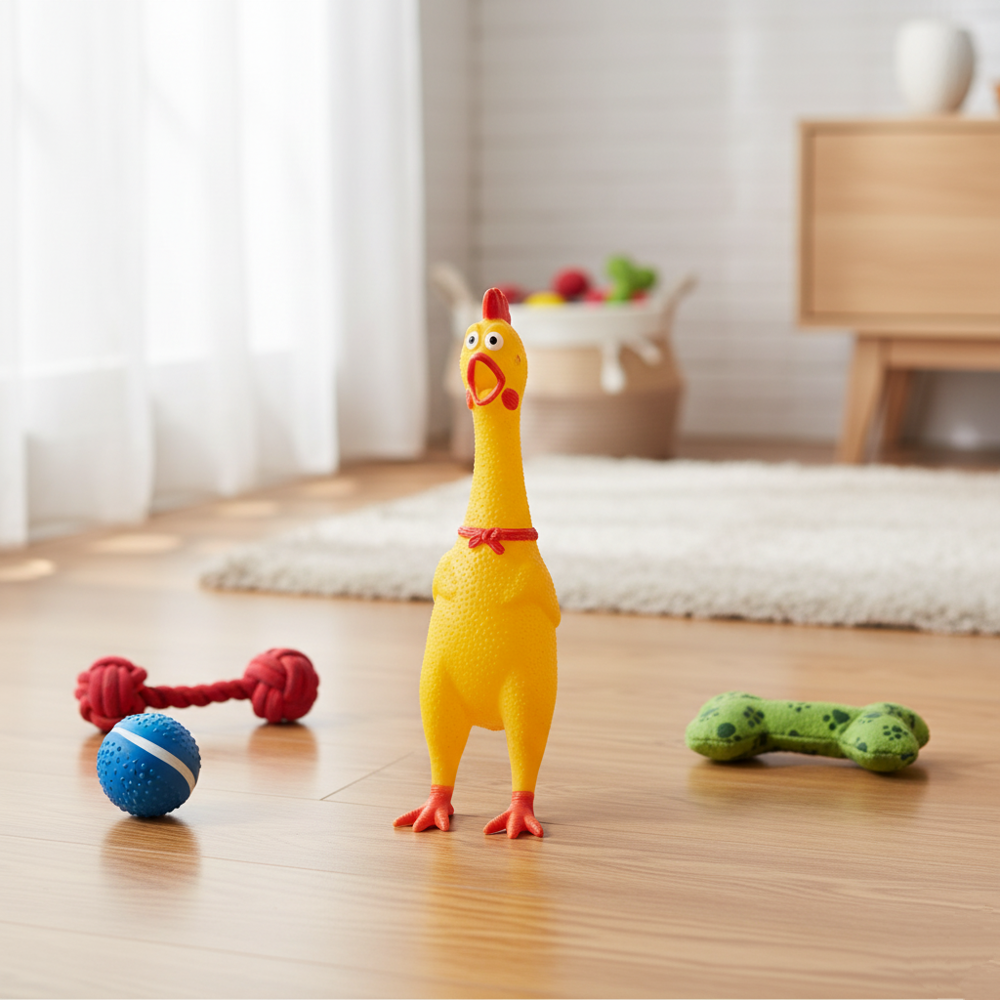 Ses Çıkaran Tavuk Kedi Köpek Oyuncağı 38 cm.