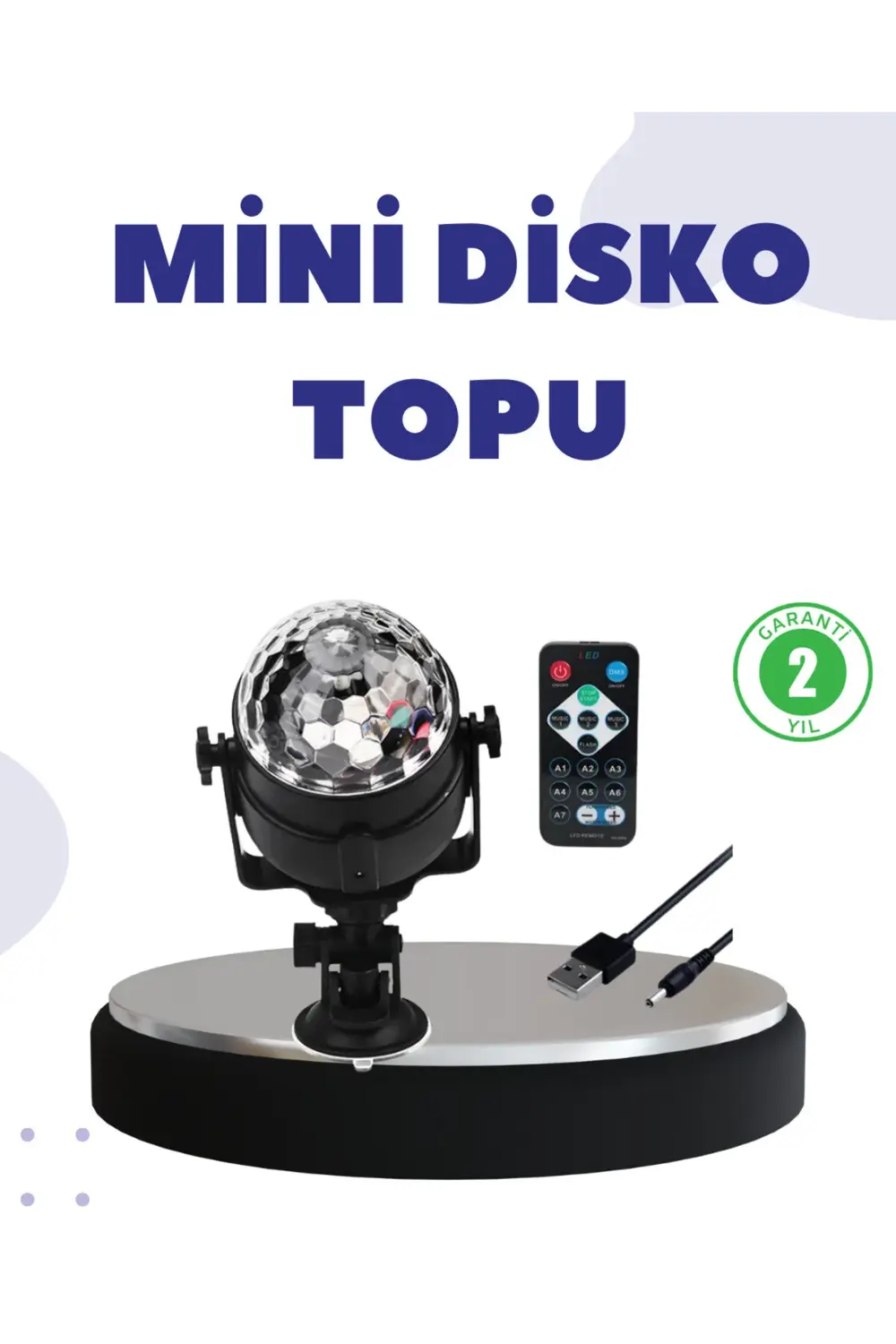 Ses Duyarlı Mini Disko Küre Lamba