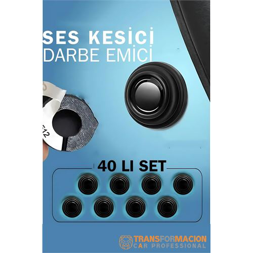 Ses Emici Kauçuk Conta Kapı Bagaj Kaput Titreşim Kesici 40'lı SET