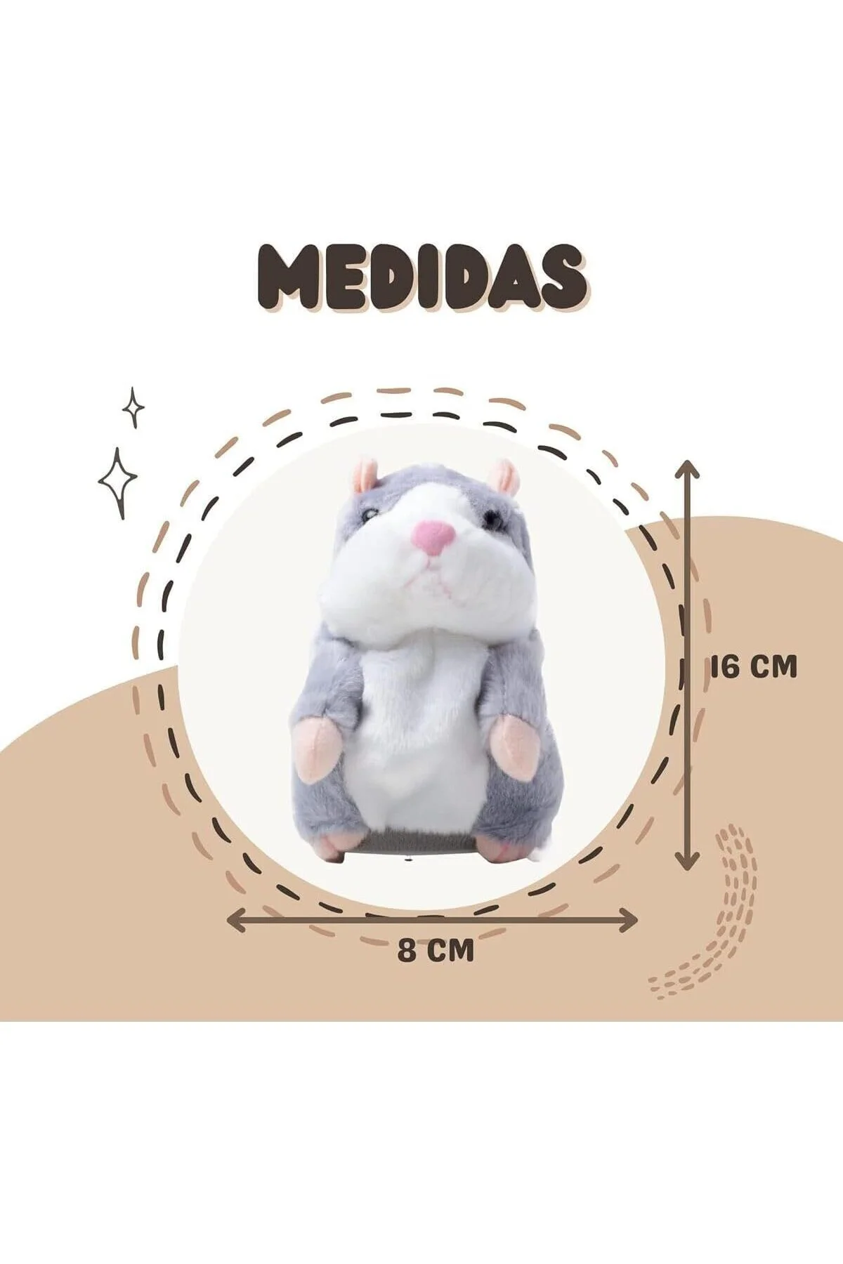 Ses Tekrar Eden Hamster Fare İnteraktif Oyuncak, Çok Renkli