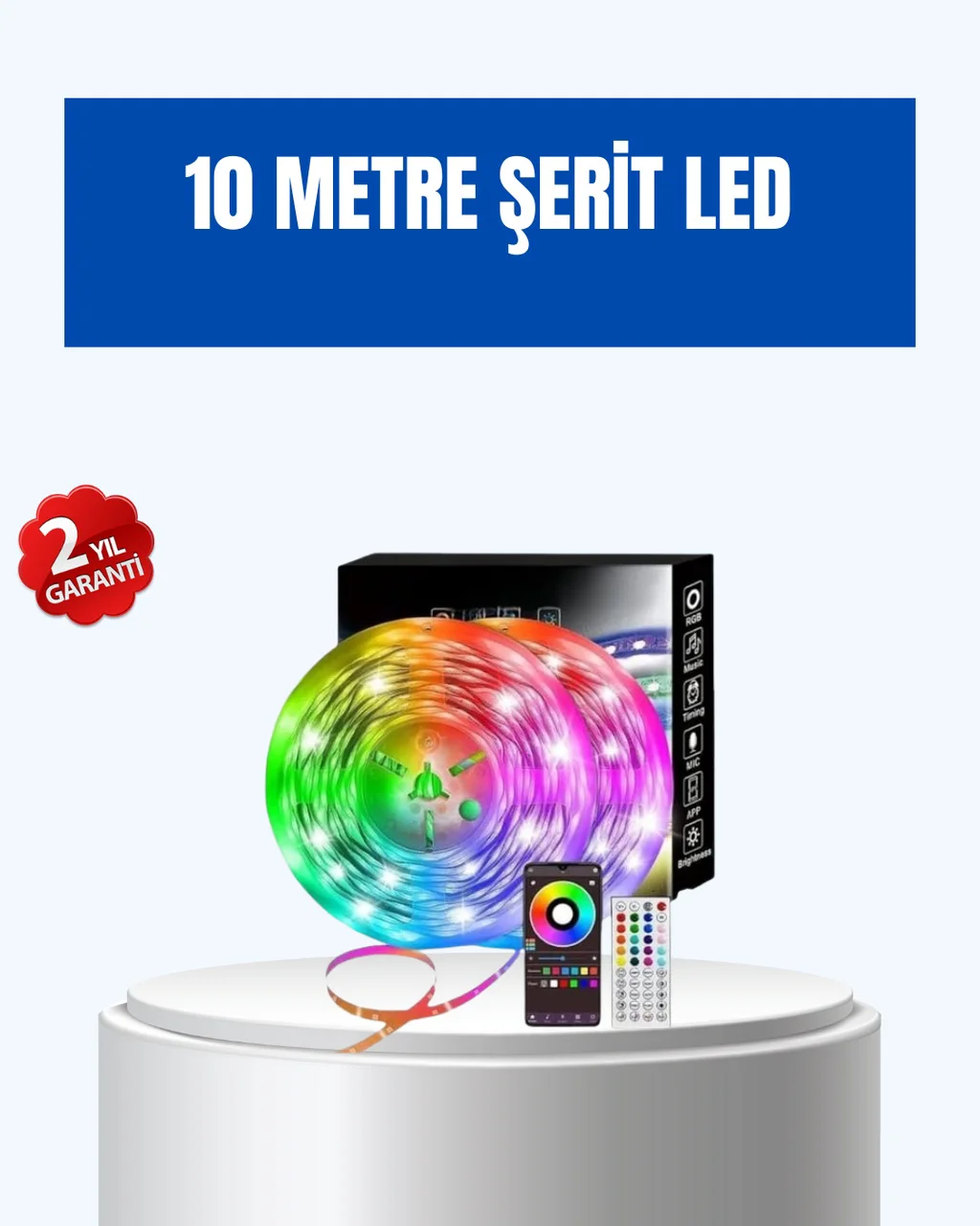 Sese Duyarlı 10m Smart Şerit Led Ios Android Kontrollü Rgb Işık - Lisinya Diğer