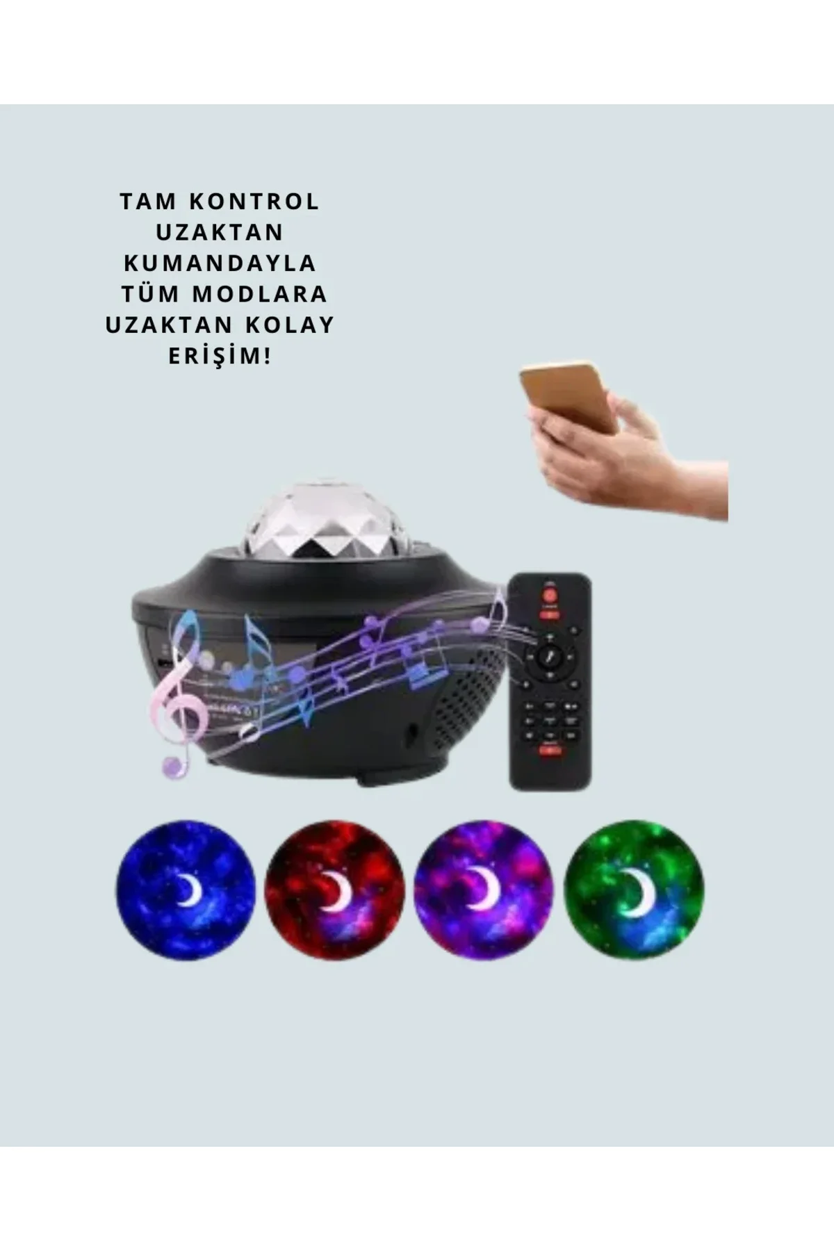 Sesle Etkileşimli Yıldız Projektörlü Gece Lambası – Bluetooth Hoparlörlü, USB Girişli, Dönen Okyanus Sesle Etkileşimli Yıldız Projektörlü Gece Lambası – Bluetooth Hoparlörlü, USB Girişli, Dönen Okyanus