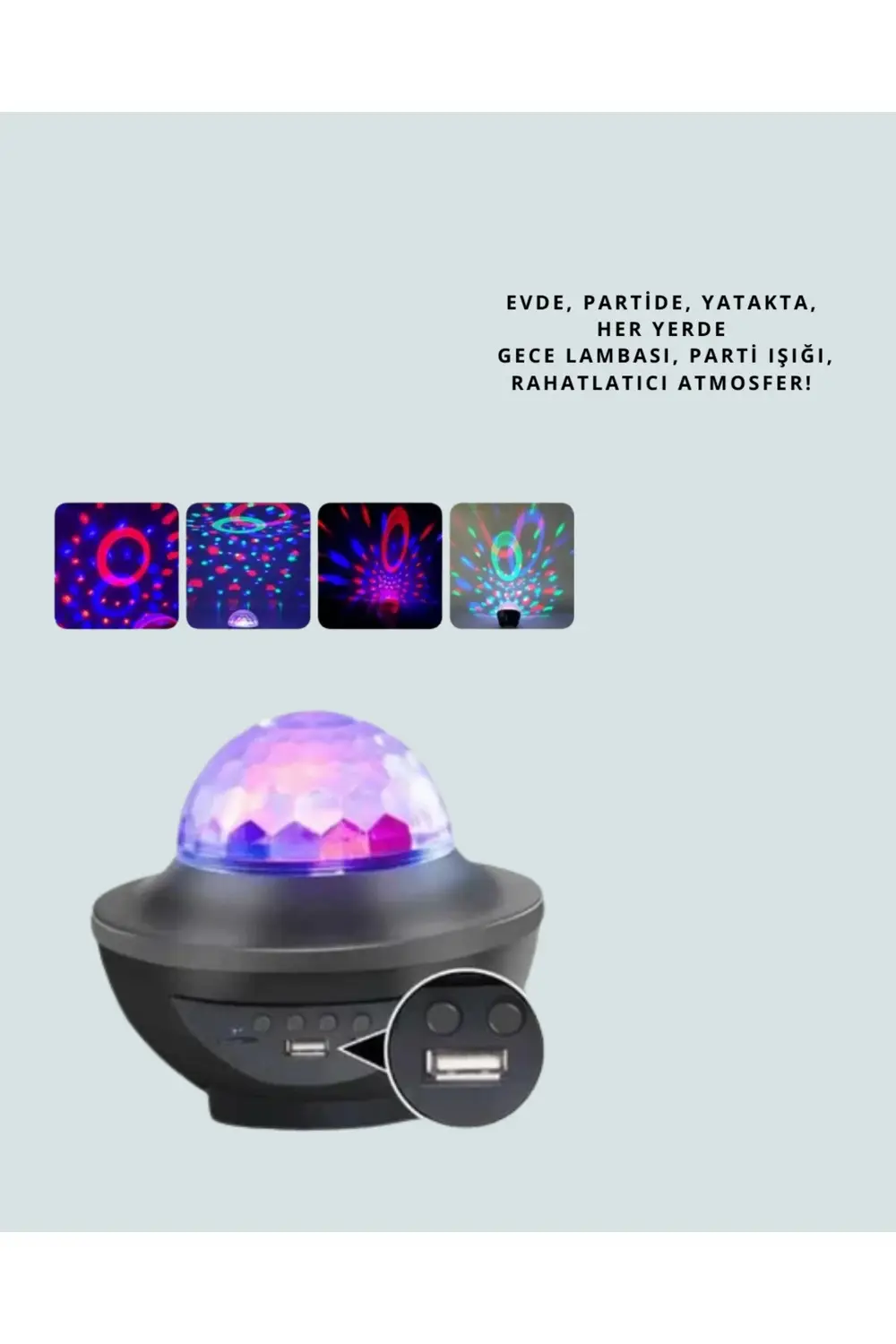 Sesle Etkileşimli Yıldız Projektörlü Gece Lambası – Bluetooth Hop