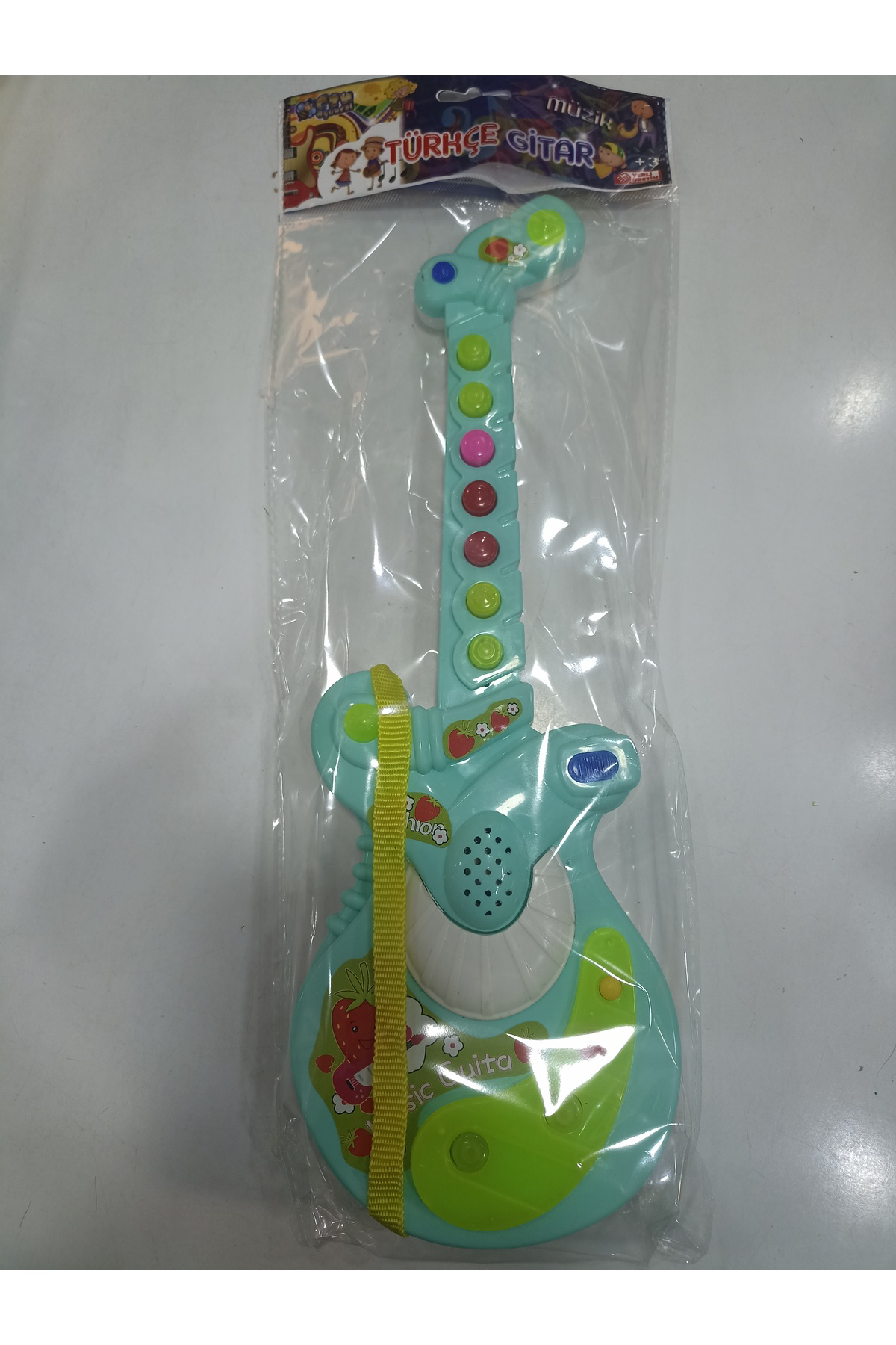 Can Sesli İşilkli Gitar . Müzikli Gitar . 35 Cm Boyunda Şik Gösterişl