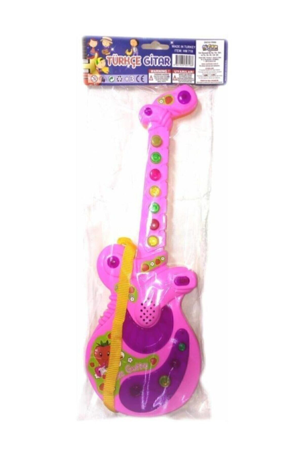 Can Sesli İşilkli Gitar . Müzikli Gitar . 35 Cm Boyunda Şik Gösterişl