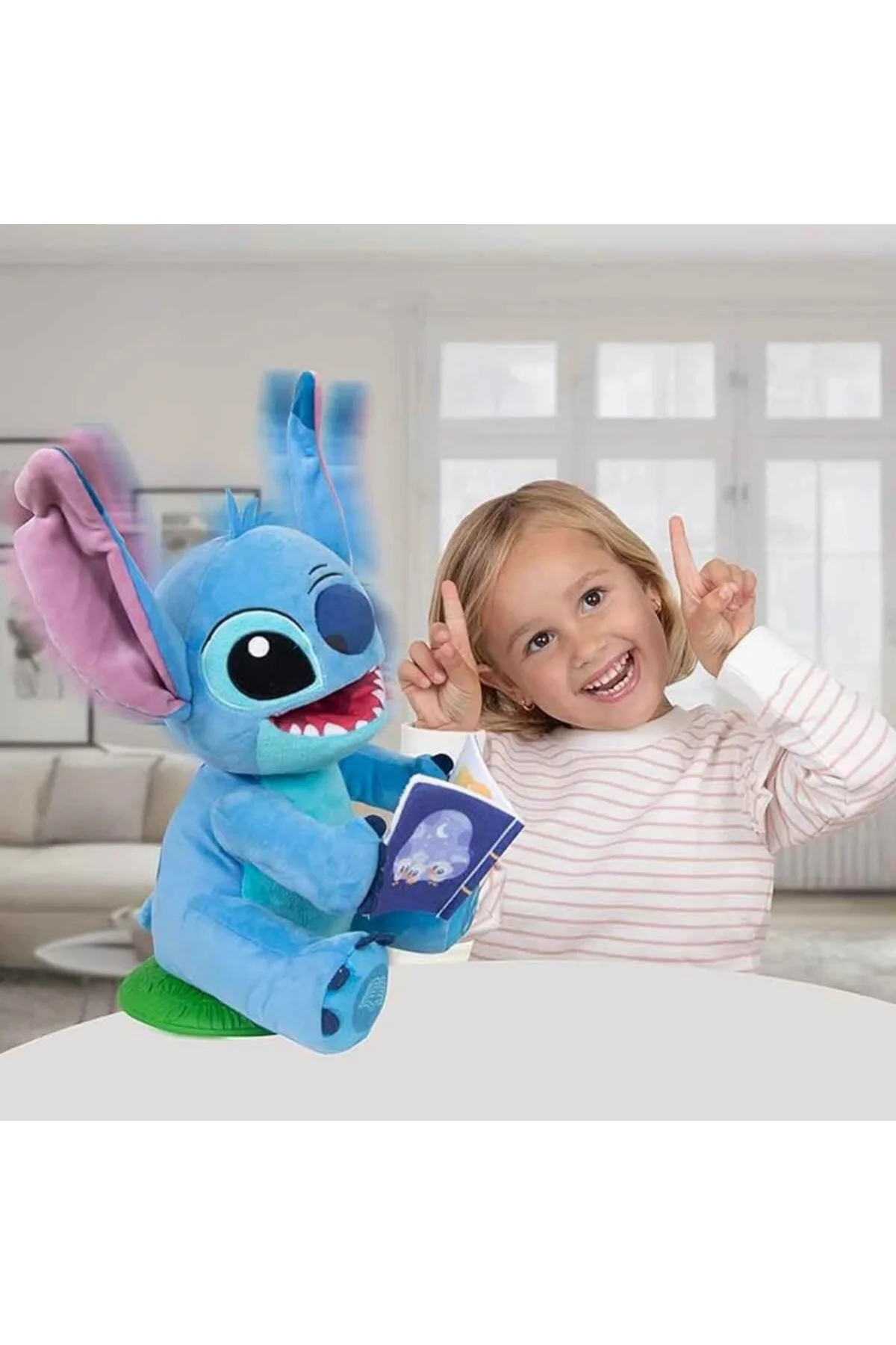 Sesli Karanlıkta Parlayan Masal Anlatan Stitch İnteraktif Peluş 34 cm