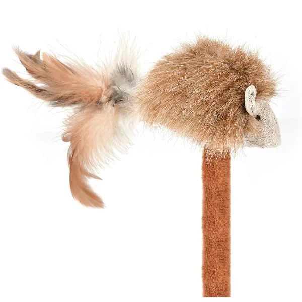 Sesli Oyuncaklı Kedi Tırmalama Tahtası Hareketli Fare Figürlü