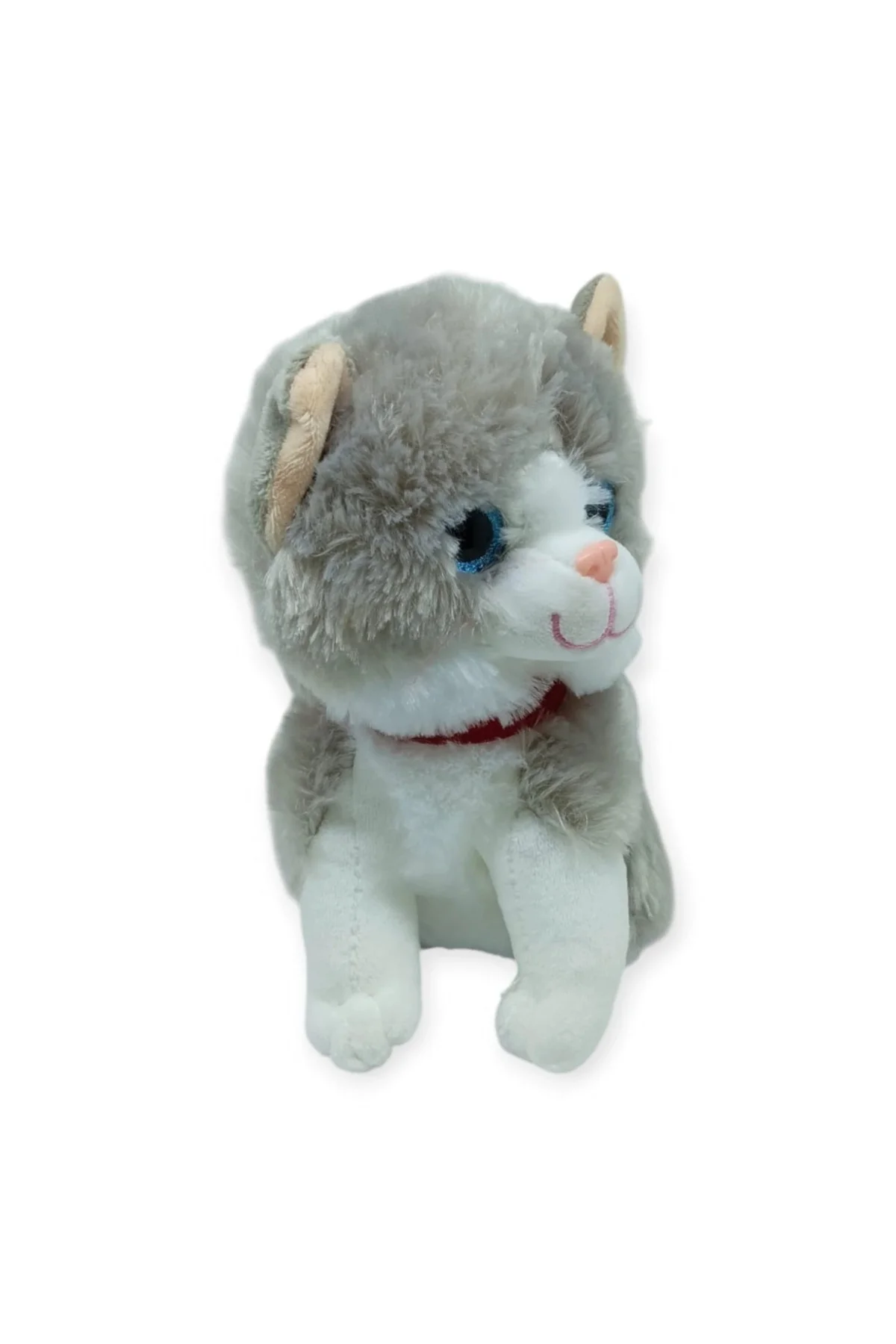 Sesli Peluş Kedi 25 cm - Gri - 1 ADET