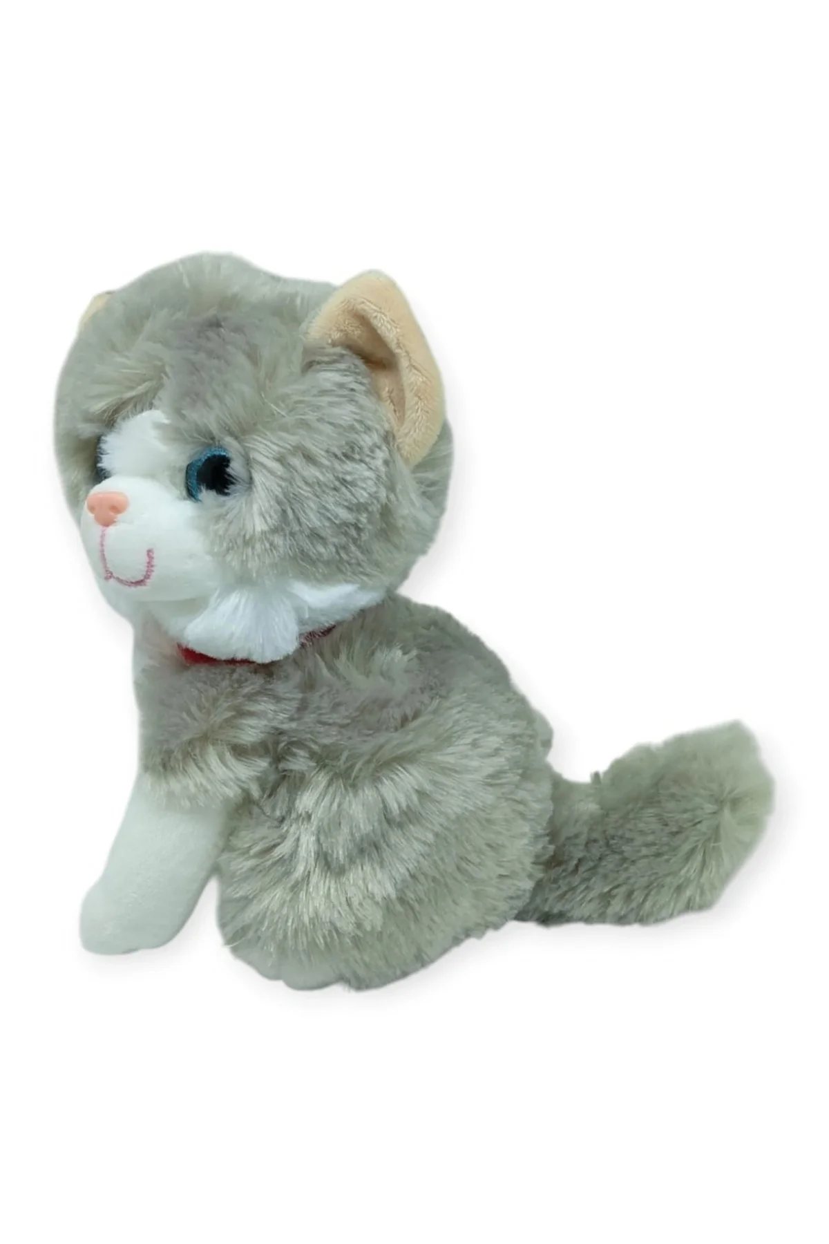 Sesli Peluş Kedi 25 cm - Gri - 1 ADET