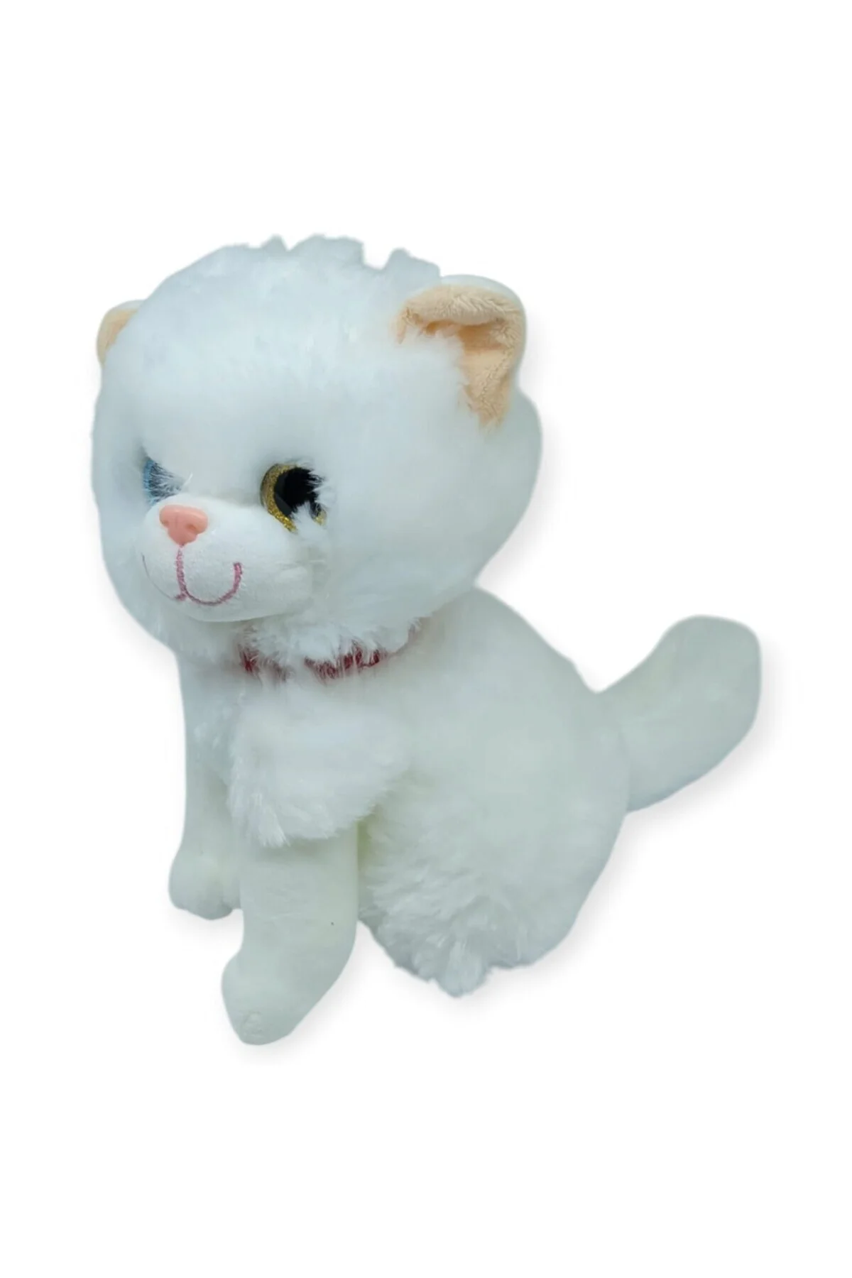 Sesli Peluş Kedi Van Kedisi 25 cm - Beyaz (Lisinya)