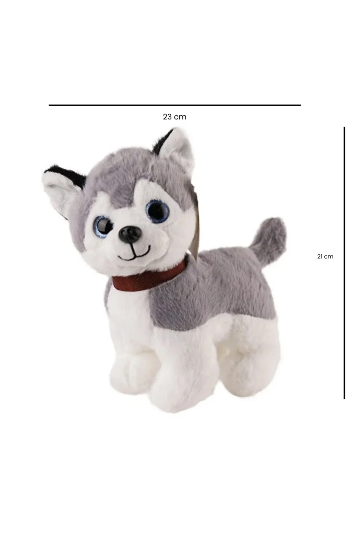 Sesli Peluş Köpek - 2309033 - Gri (Lisinya)
