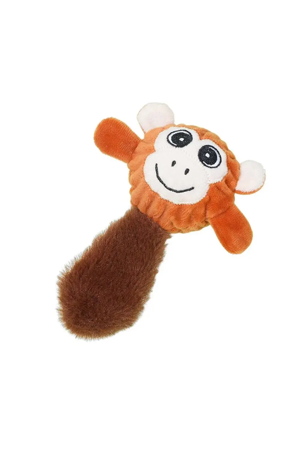 Sesli Peluş Köpek Isırma Oyuncağı Kahverengi