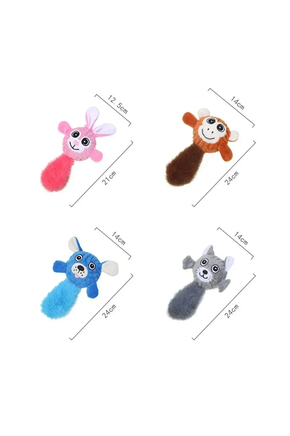 Sesli Peluş Köpek Isırma Oyuncağı Mavi