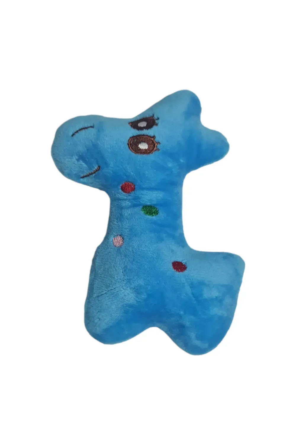 Sesli Peluş Köpek Isırma Oyuncağı (Zürafa) Mavi