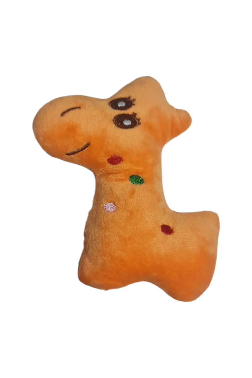 Sesli Peluş Köpek Isırma Oyuncağı (Zürafa) Turuncu