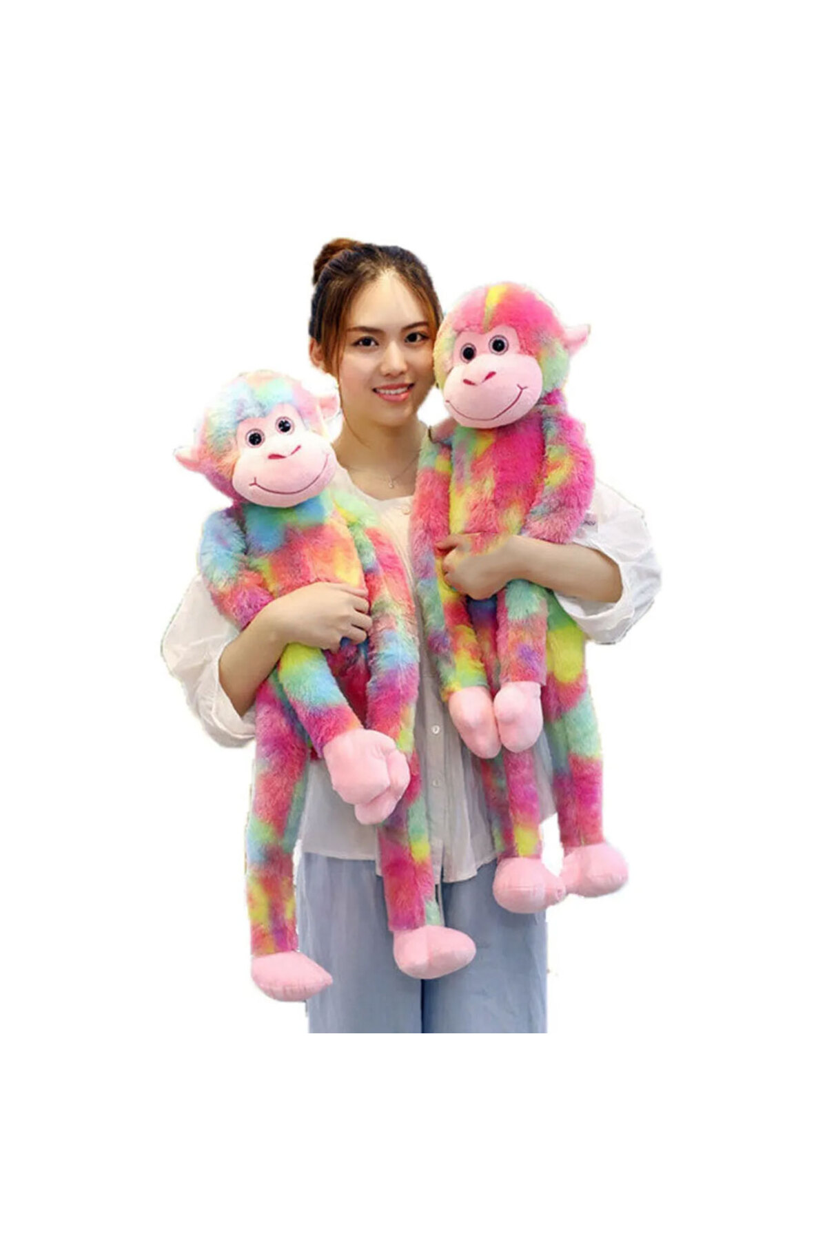 Oyuncak Store Sesli Peluş Maymun Uyku Arkadaşım Yumuşak Renkli Maymun 85 Cm