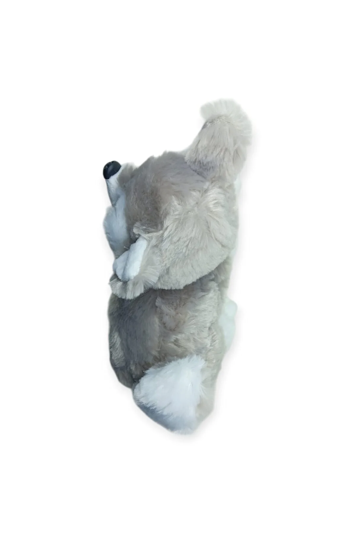 Sesli Peluş Yatan Köpek 25 cm - Gri (Lisinya)