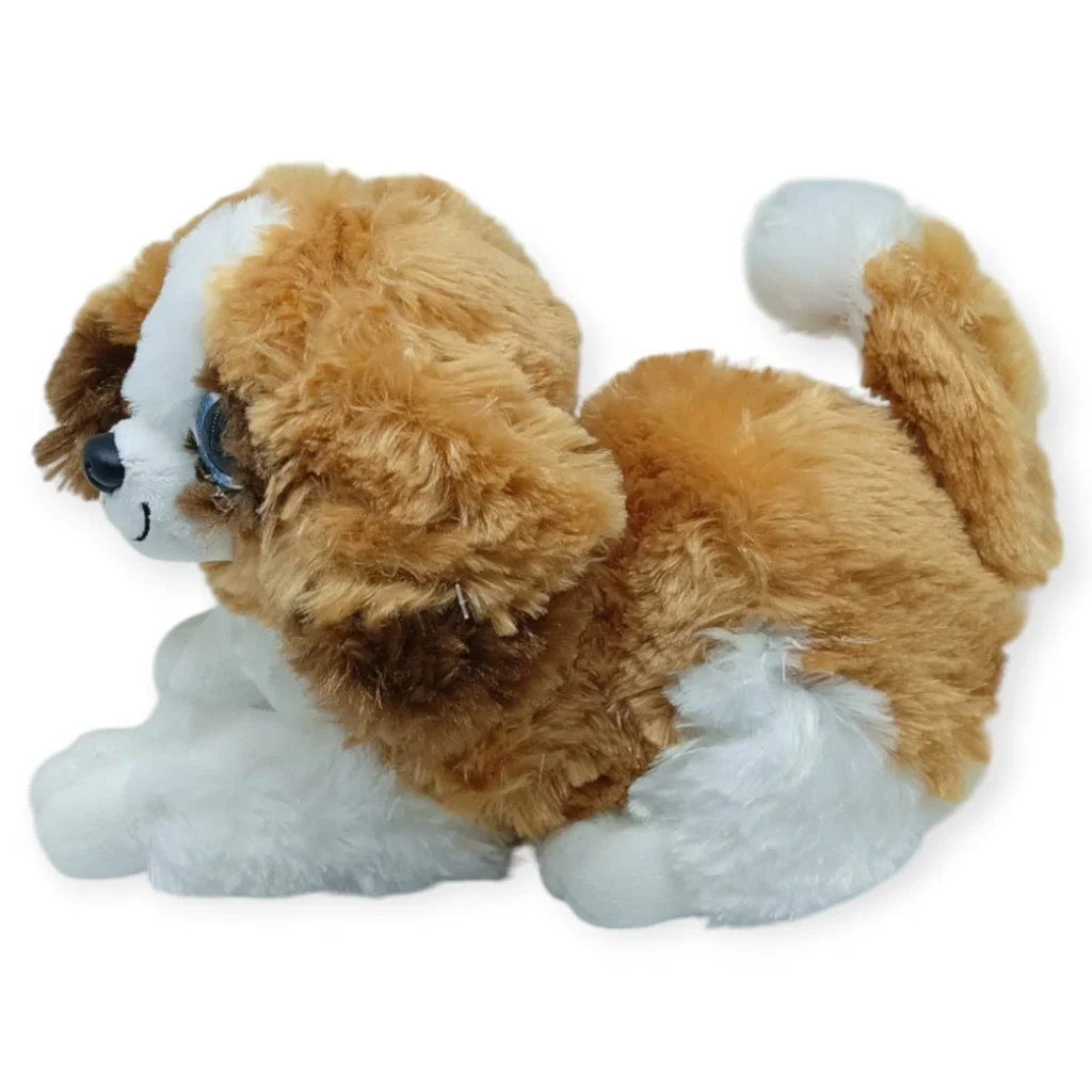 Sesli Peluş Yatan Köpek 25 cm - Kahve Beyaz - 1 ADET Sesli Peluş Yatan Köpek 25 cm - Kahve Beyaz - 1 ADET