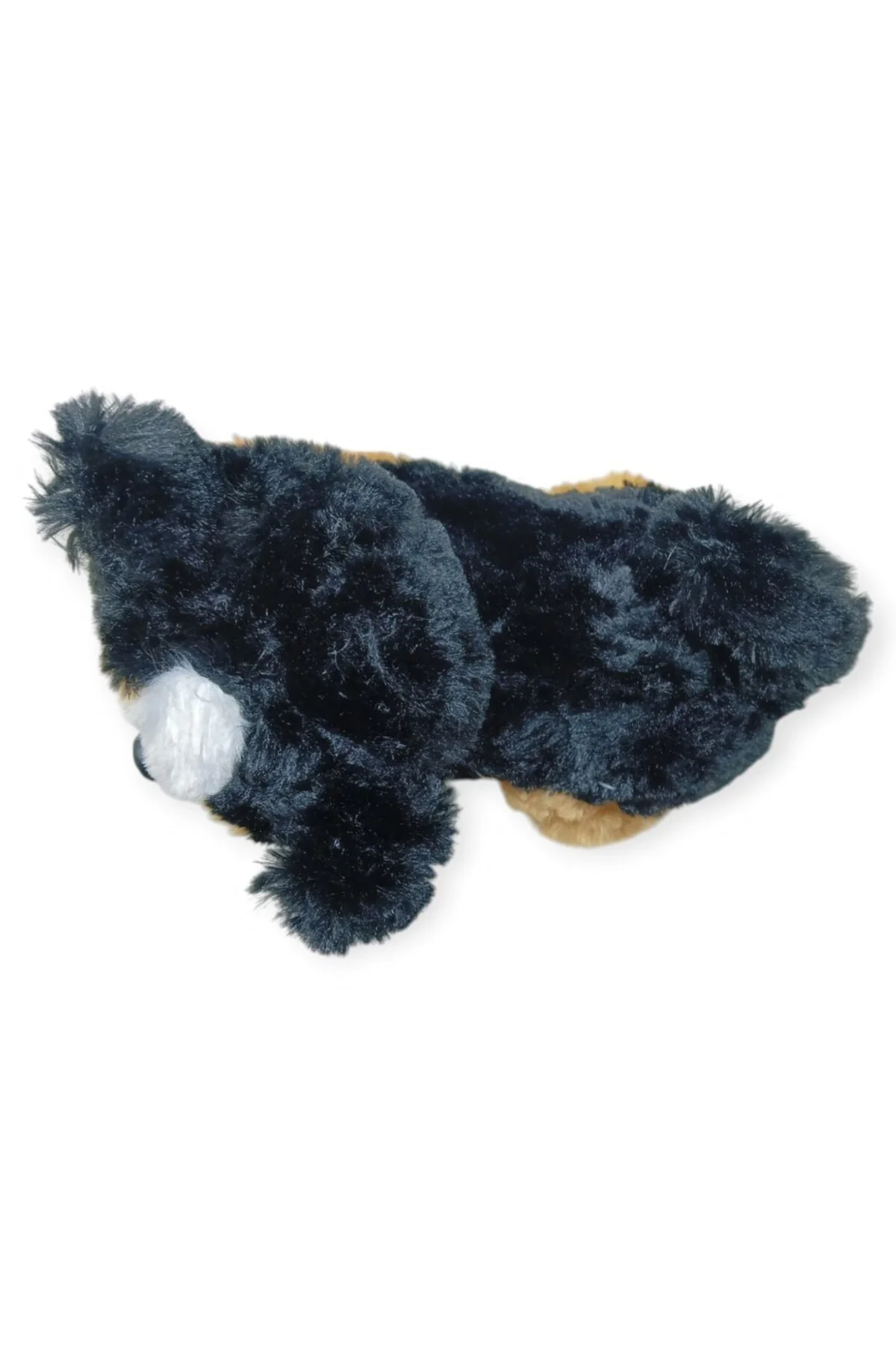 Sesli Peluş Yatan Köpek 25 cm - Siyah Kahve (Lisinya)