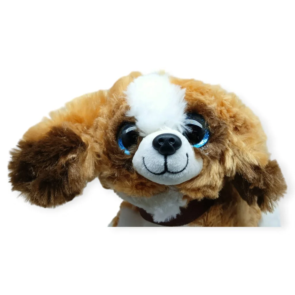 Sesli Peluş Yatan Köpek 25 cm - Kahve Beyaz - 1 ADET Sesli Peluş Yatan Köpek 25 cm - Kahve Beyaz - 1 ADET