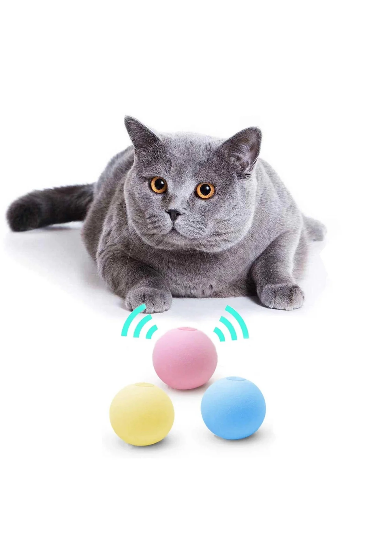 Sesli Ve Akıllı Kedi Oyuncak Topu - 50 Mm, Hayvan Sesli, Eğlencel