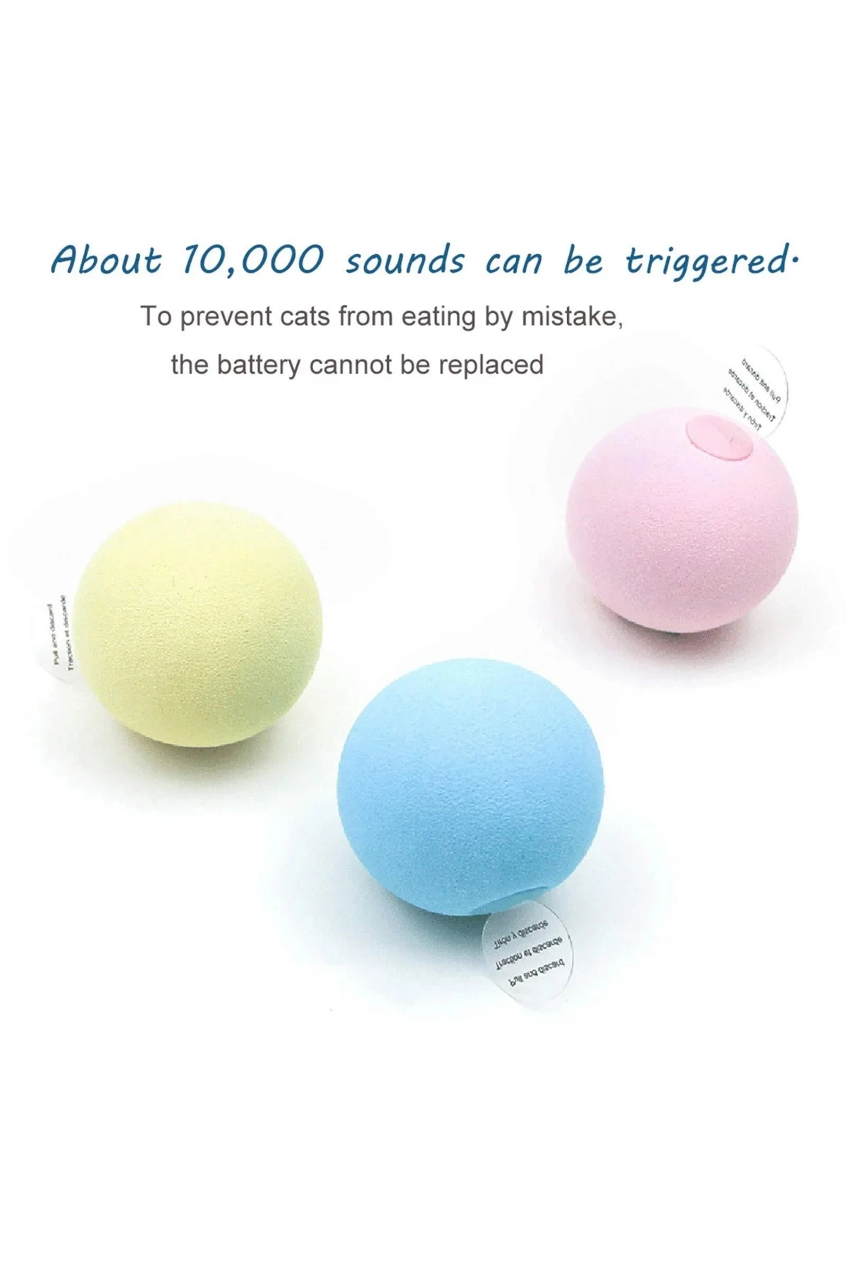 Sesli Ve Akıllı Kedi Oyuncak Topu - 50 Mm, Hayvan Sesli, Eğlencel