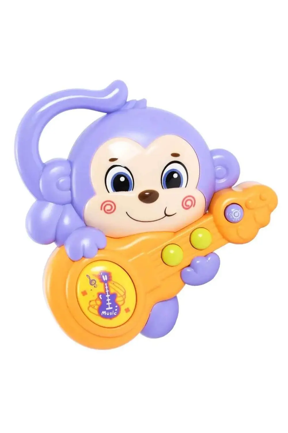 Sesli ve Işıklı Gitar Çalan Maymun Mor