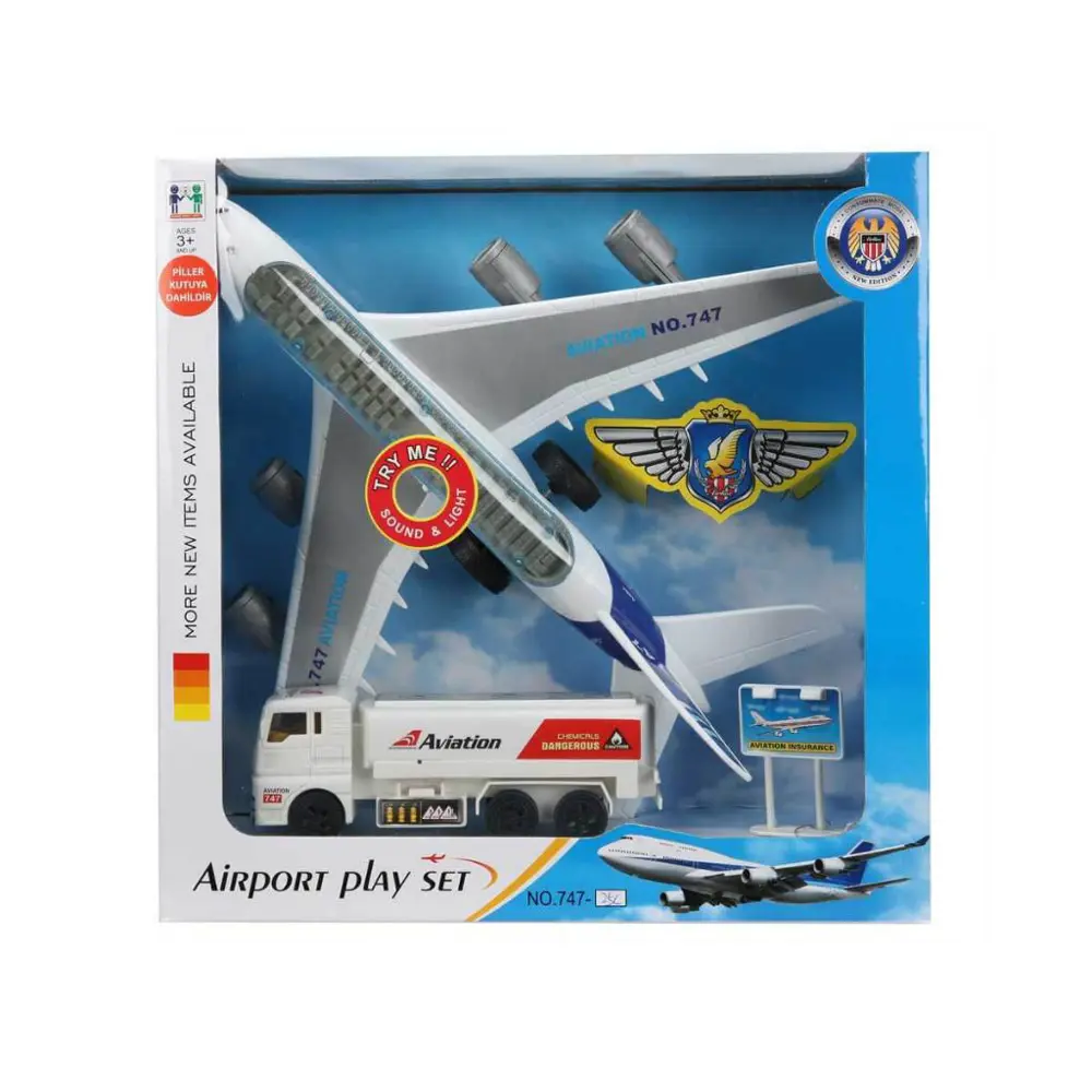 Sesli ve Işıklı Havaalanı Oyun Seti - Uçak - Tanker SUN7430 Sesli ve Işıklı Havaalanı Oyun Seti - Uçak - Tanker SUN7430