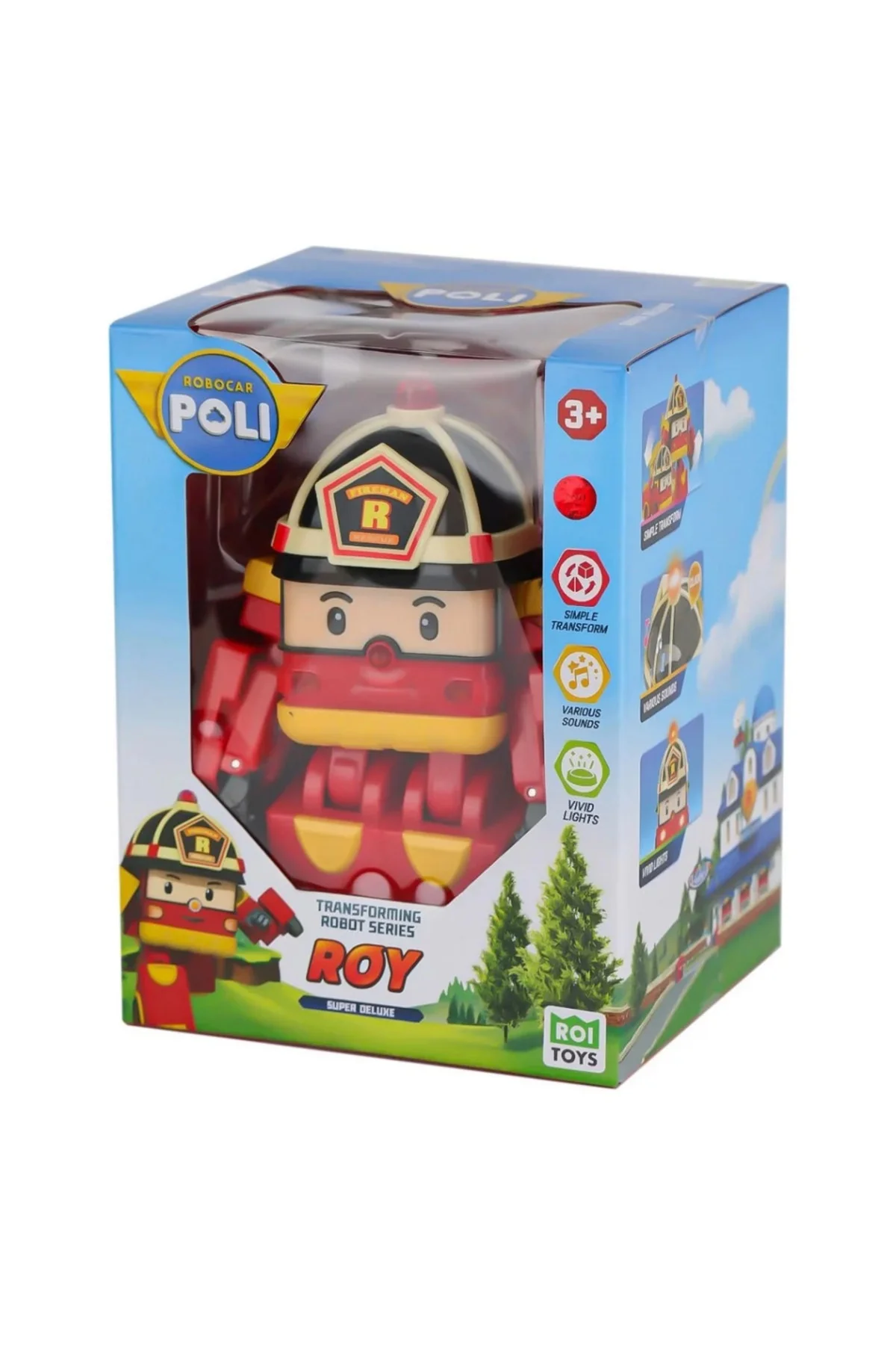 Sesli ve Işıklı Robocar Poli Büyük Transforming Robot Roy