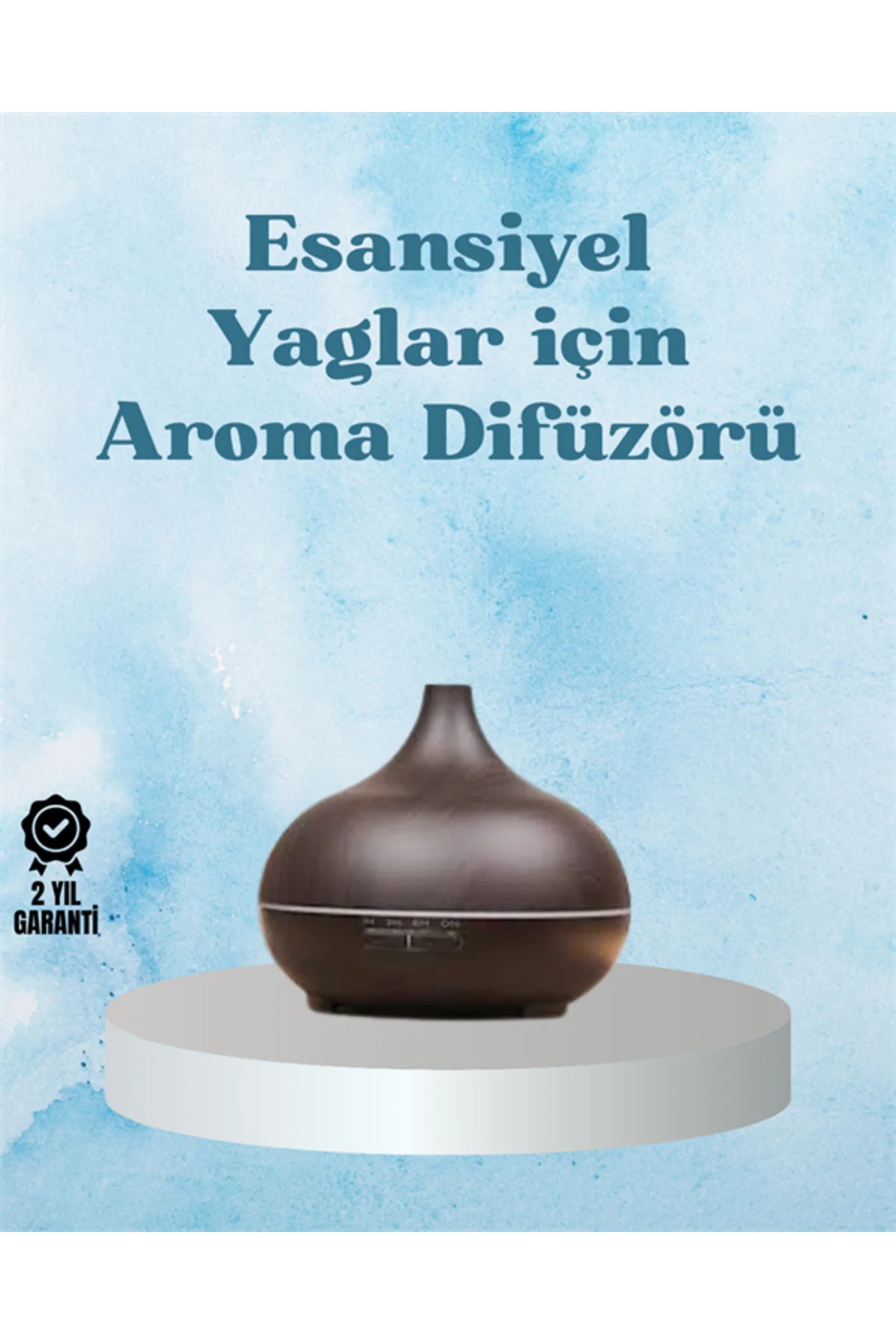 Sessiz Çalışan Aromaterapi Difüzörü – 4 Zaman Ayarlı, 7 Renkli Iş