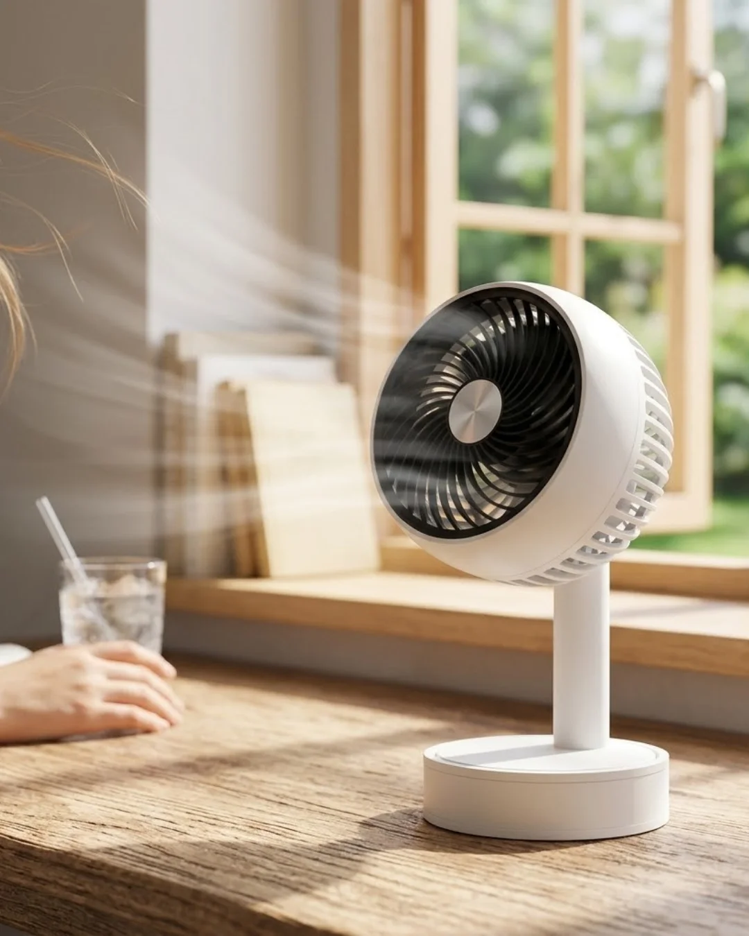Sessiz Çalışan Şarjlı Mini Fan Masa ve Araç Kullanımına Uygun