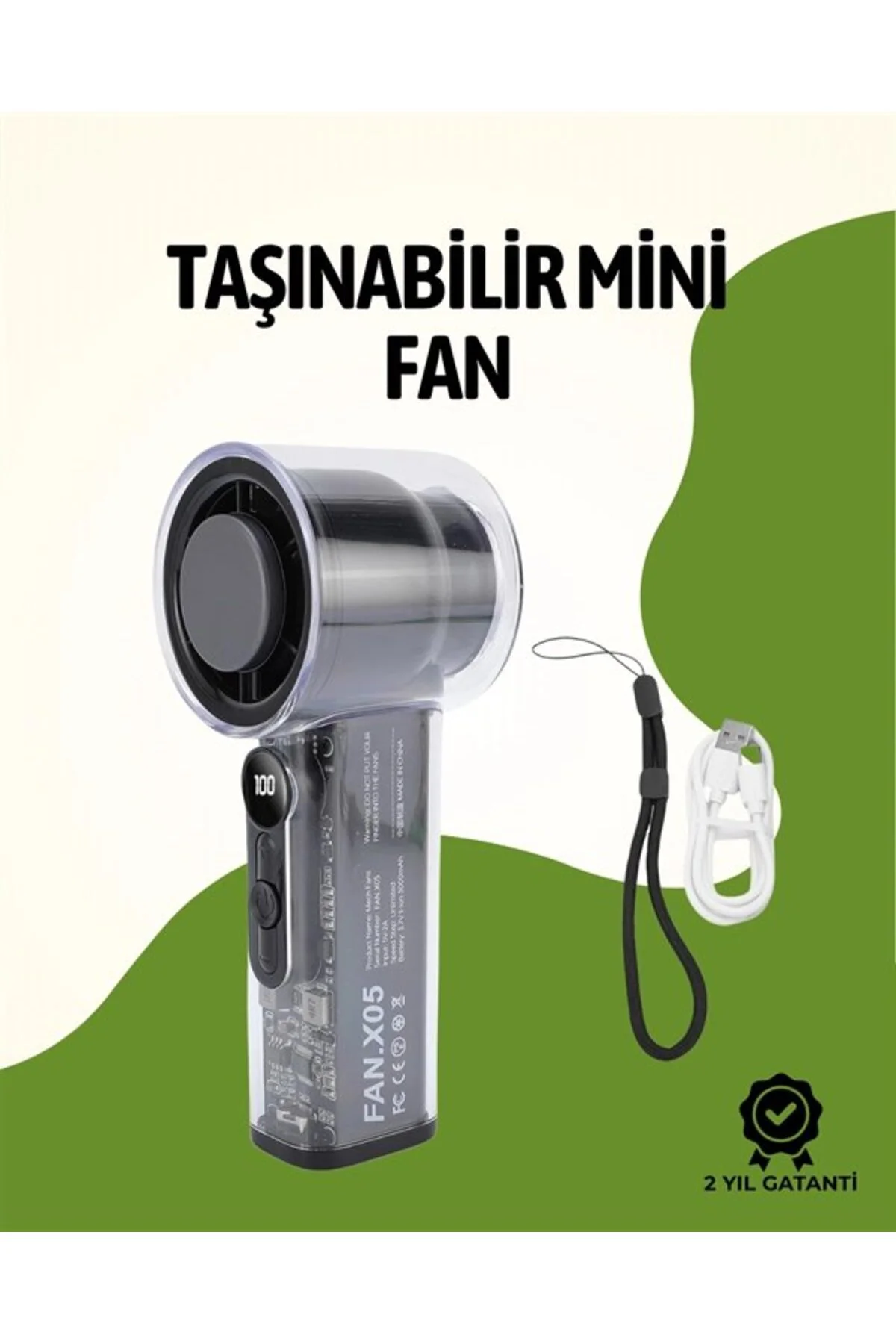 Sessiz Çalışan Taşınabilir Fan | Dijital Göstergeli | 100 Kademel
