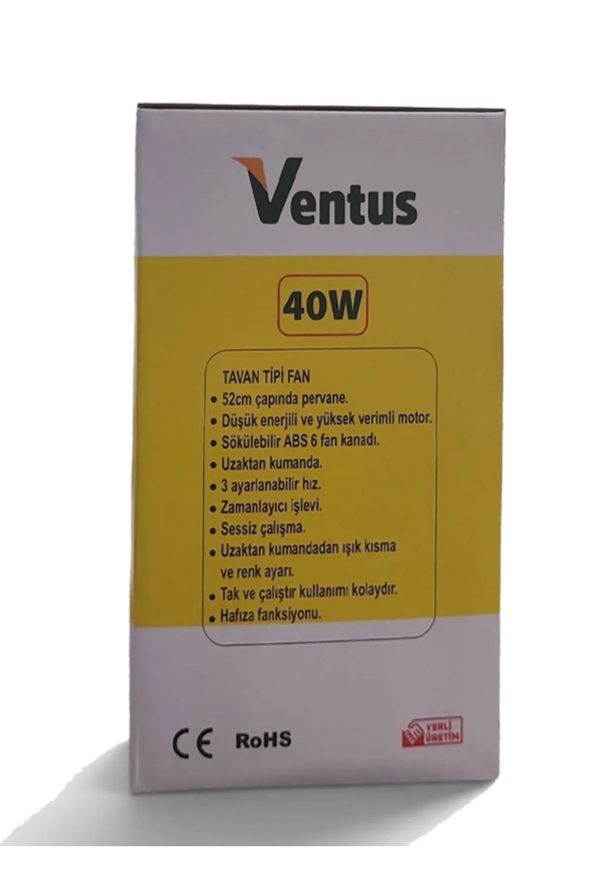 Sessiz Çalışma 6 Kanat ve Işıklı Uzaktan Kumandalı Tavan Tipi Vantilatör-Tavan Fanı 40W El Fanı Hediyeli.!