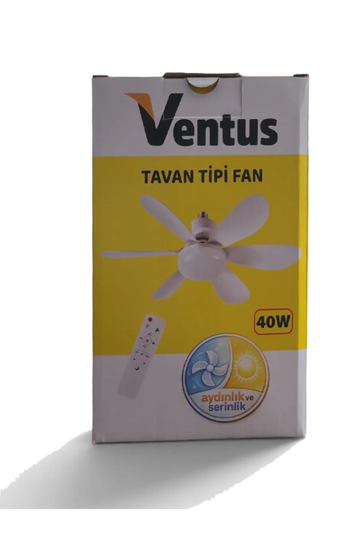 Sessiz Çalışma 6 Kanat ve Işıklı Uzaktan Kumandalı Tavan Tipi Vantilatör-Tavan Fanı 40W