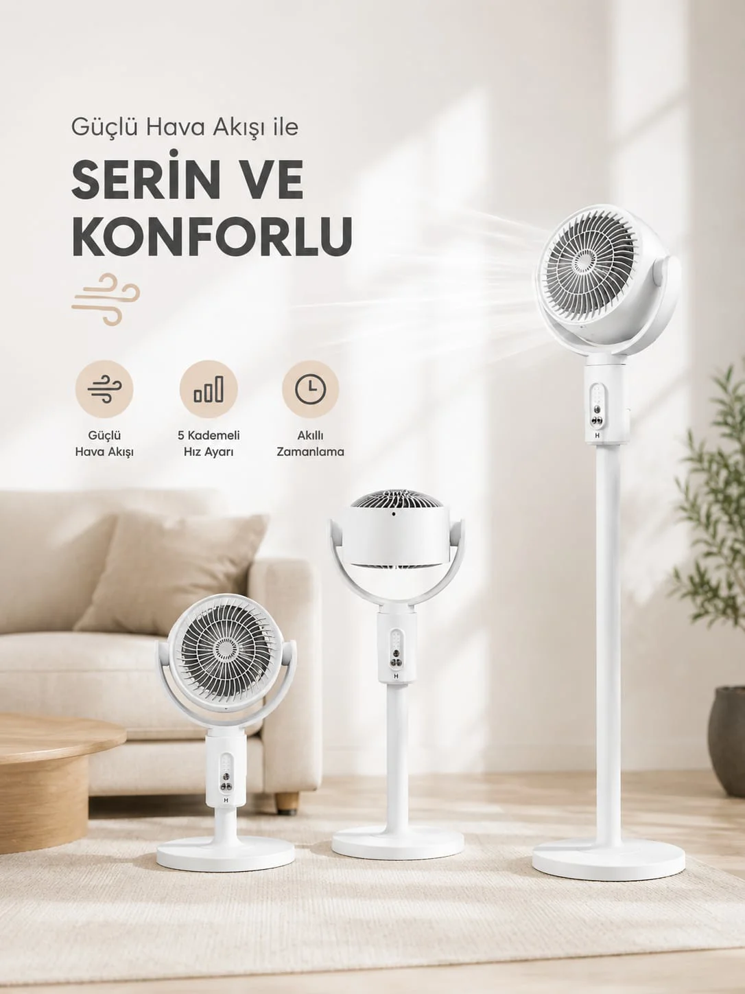 Sessiz Çalışma Özelliğiyle Rahat Kullanım Sunan Dikey Vantilatör