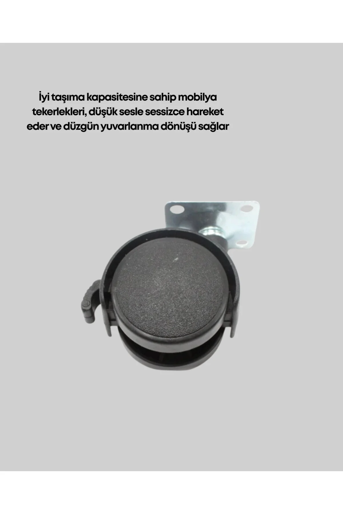 Sessiz Dönen Kilitli Mobilya Tekerleği 4 cm