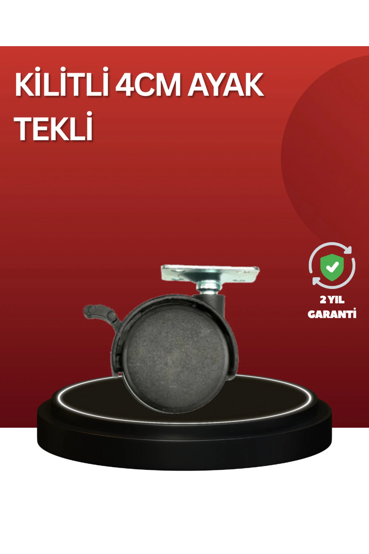 Sessiz Dönen Kilitli Mobilya Tekerleği 4 cm