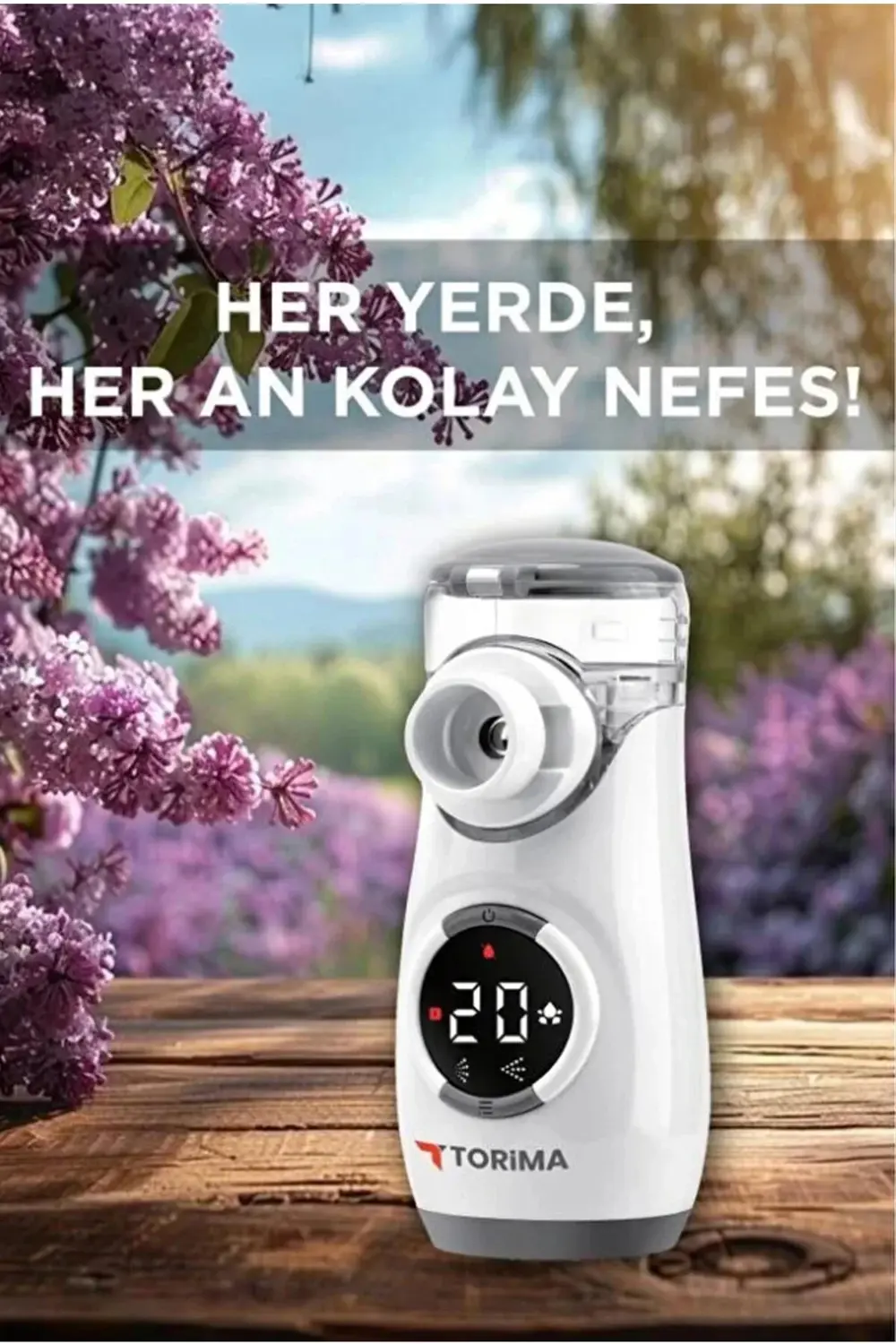 Sessiz Kademeli Dijital Ekranlı Usb Şarjlı Mesh Nebulizatör Cihaz