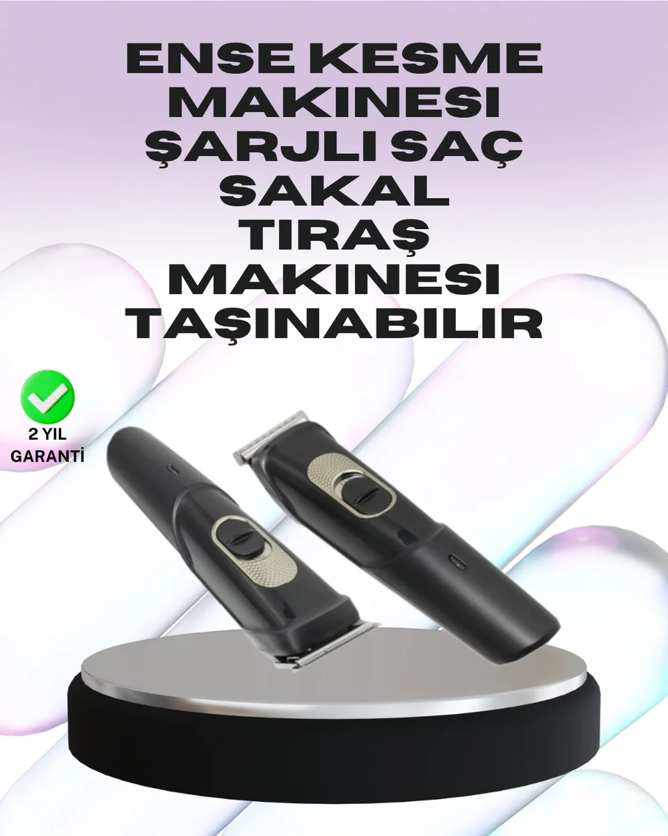 Sessiz Motorlu Kablosuz Kullanımlı Şarjlı Saç ve Sakal Kesme Maki